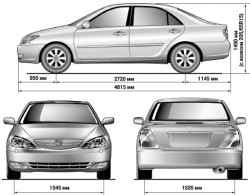 1.1.2 Габариты и новый дизайн кузова автомобиля Camry